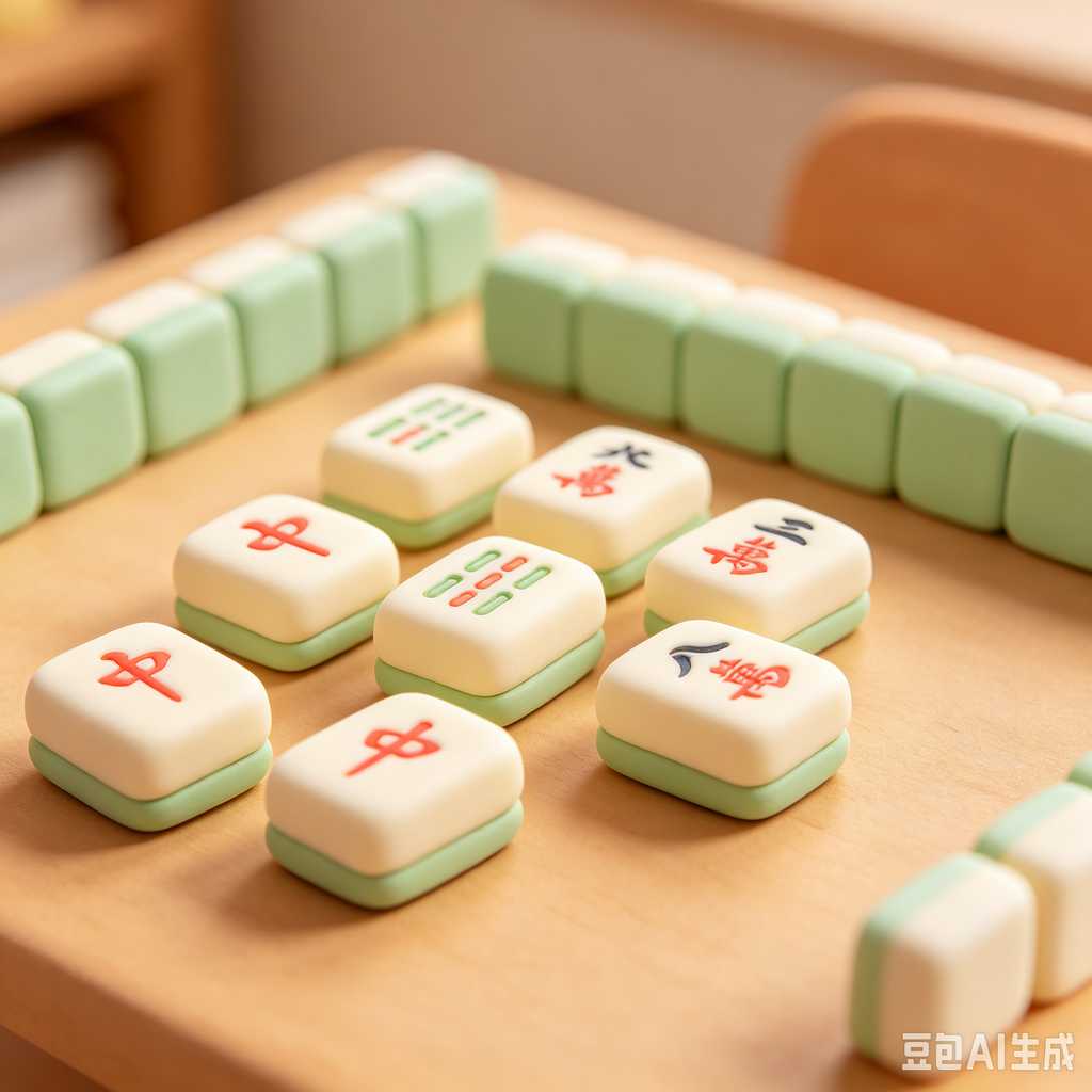 vintage text mahjong set